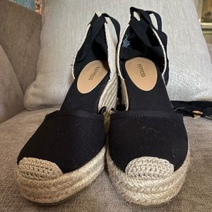 New Express Espadrille Style Wedge Sandals
